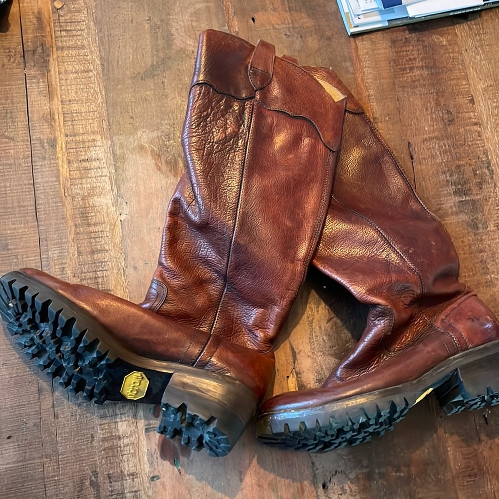 Frye vintage boots with new soles